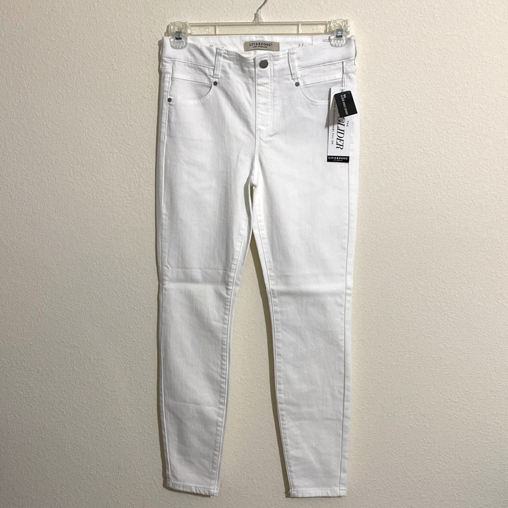 LIVERPOOL Gia Glider The Ankle Skinny Pull-on White Denim Jeans Women's Sz 2/26 - Picture 3 of 9